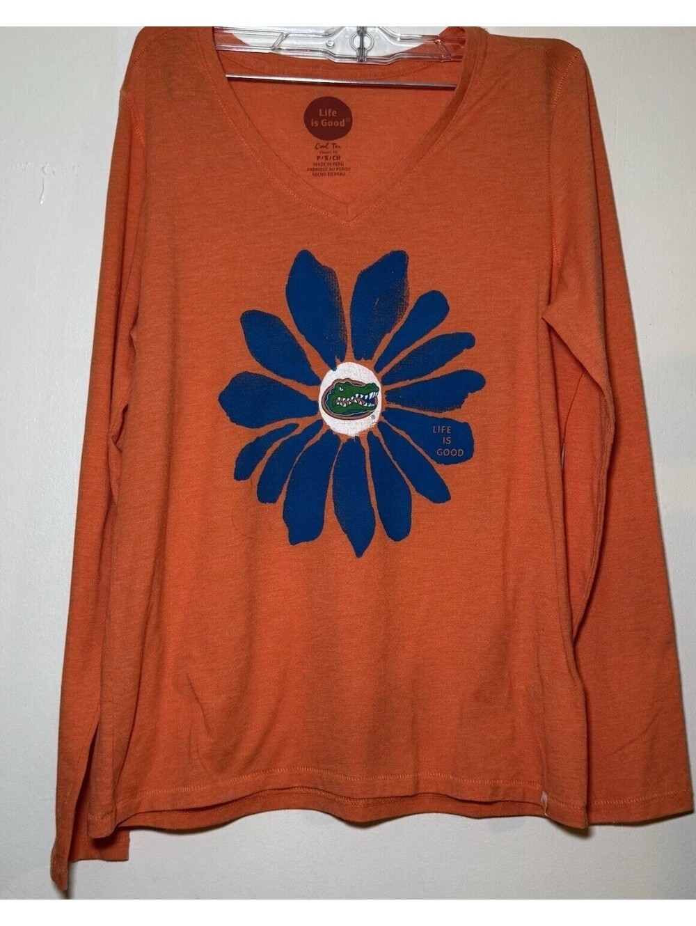 Florida Gators Life Is Good Orange Long Sleeve Lightweight Size Small
